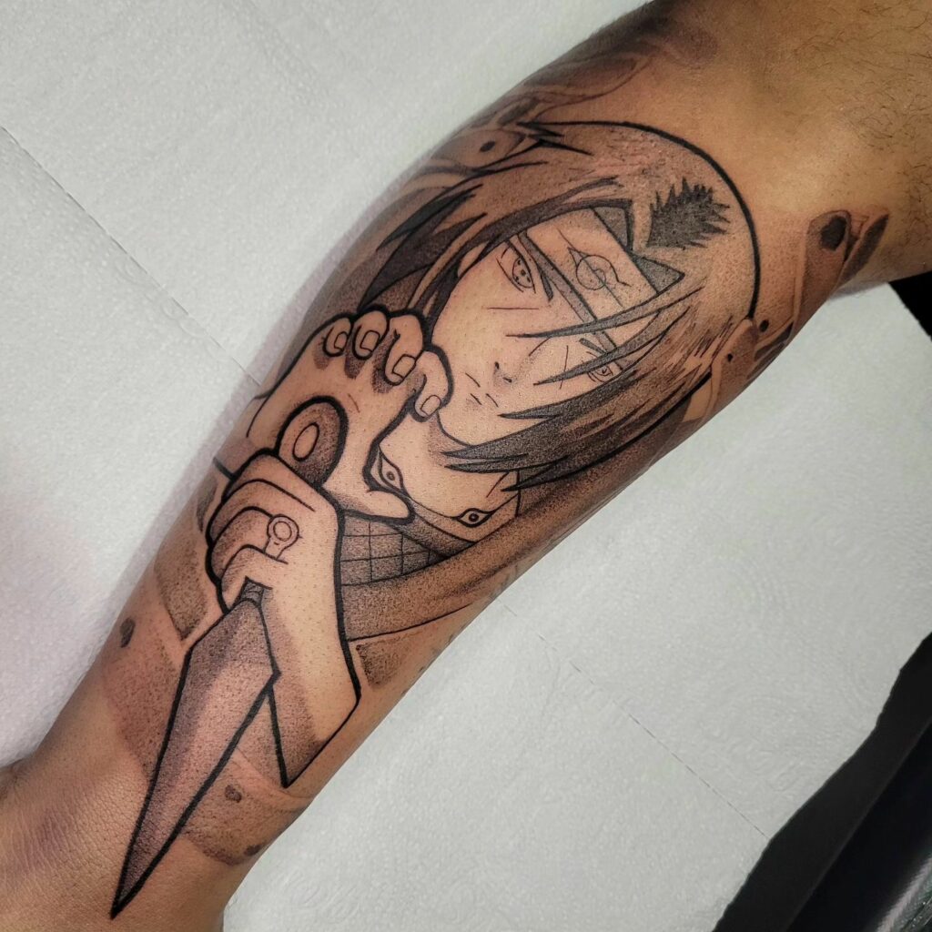 Not sure if this is the right place but I got a new tattoo Itachi MS   rNaruto