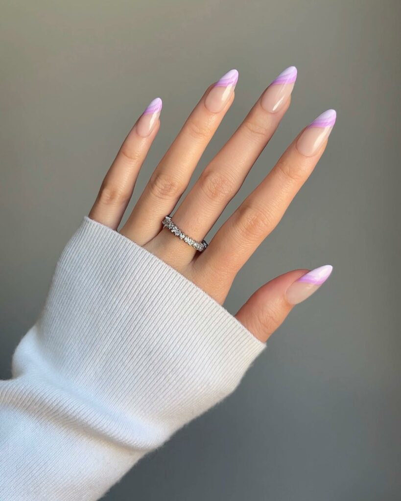 Lavender French Nude Nails