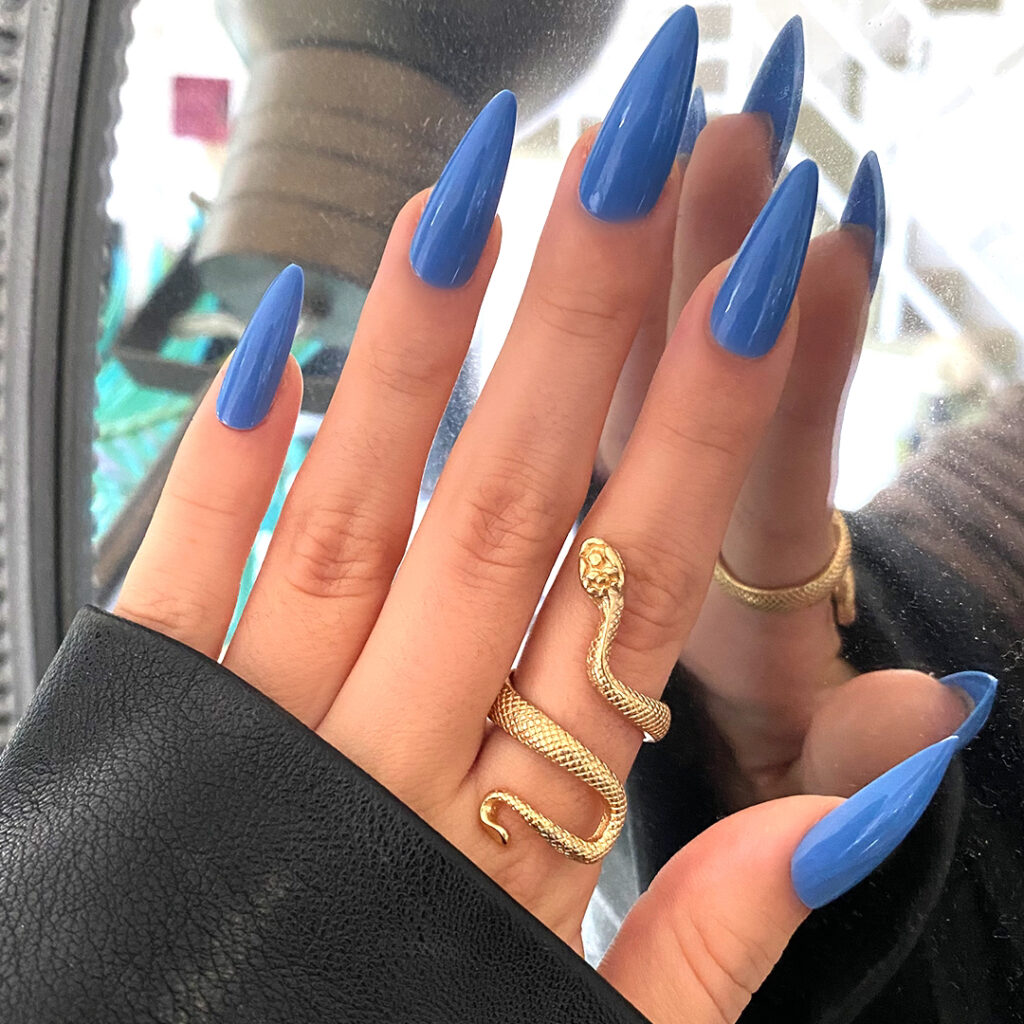 Blue Stiletto Nails