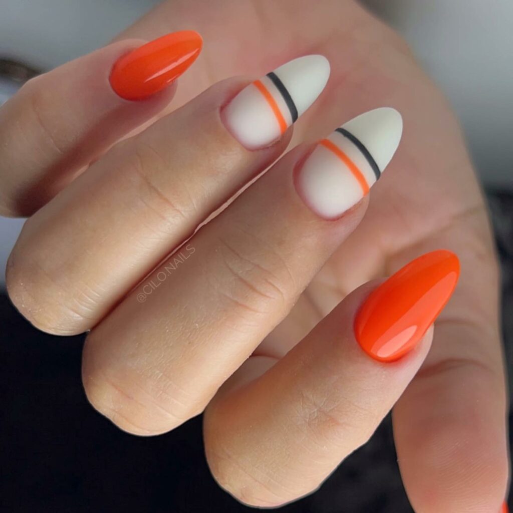 Burnt Orange with White Accents