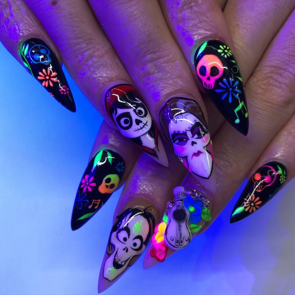 Coco's Day of the Dead Disney Nails