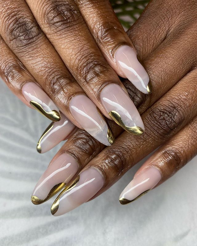 Gold Stiletto Nails