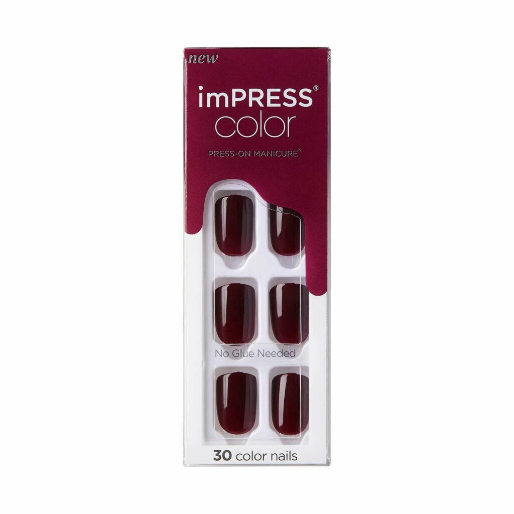KISS imPRESS Color Press-On Manicure, ‘Cherry Up’, 30 Count