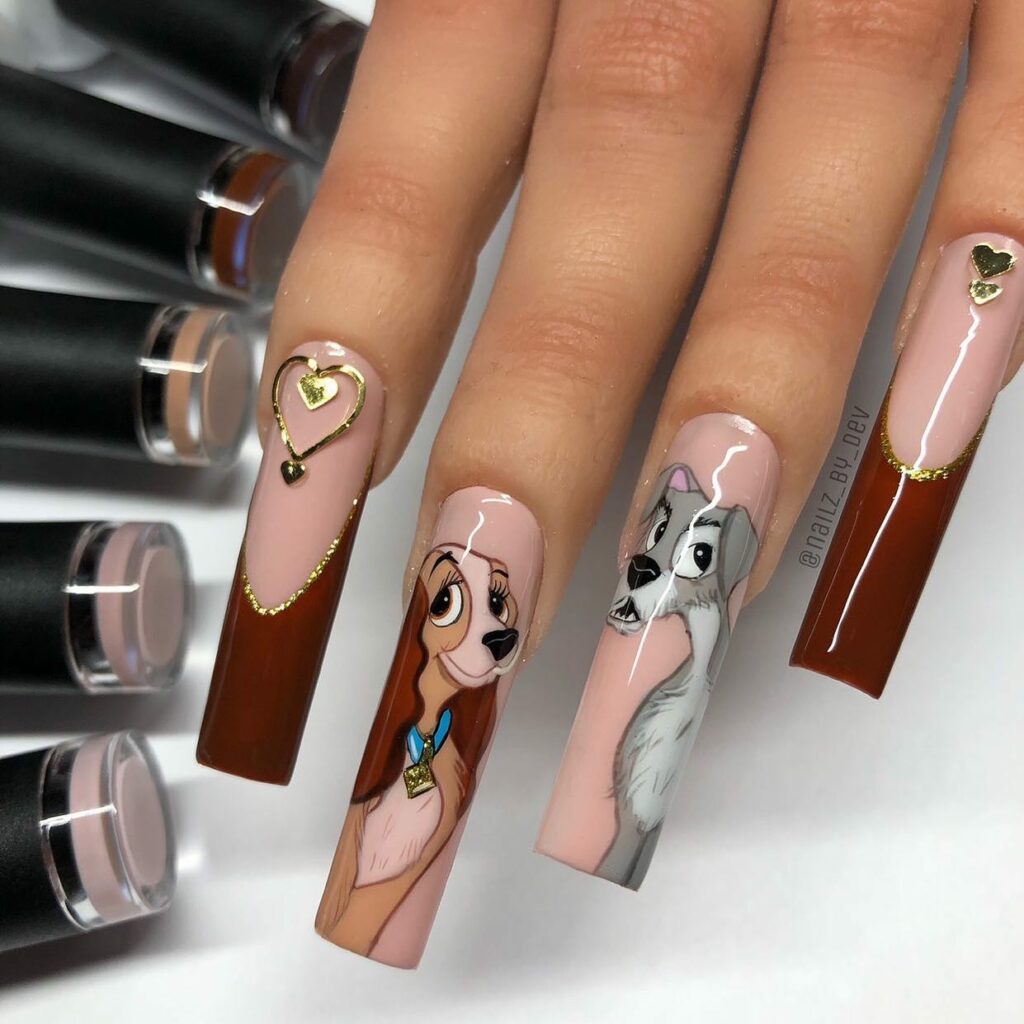 Lady and the Tramp Spaghetti Love Disney Nails