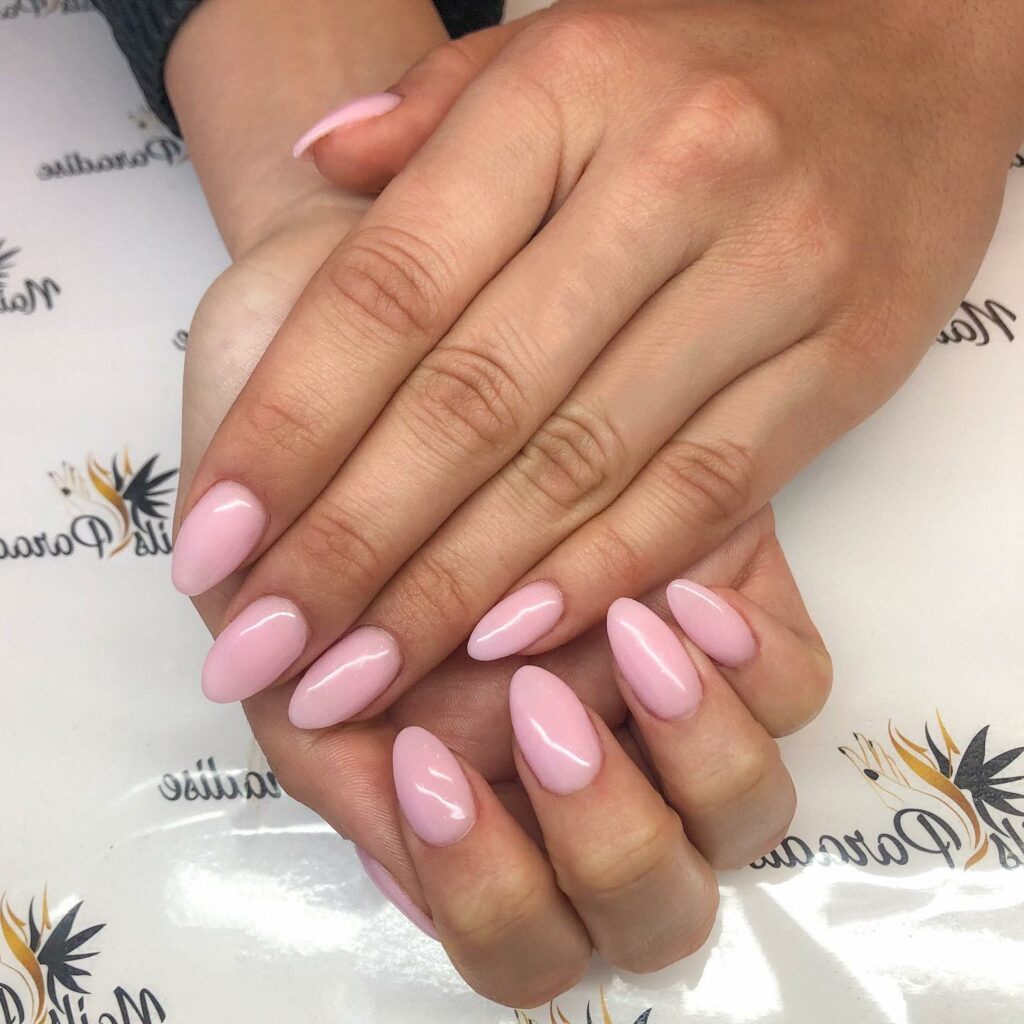 Light Pink Short Acrylic Nails