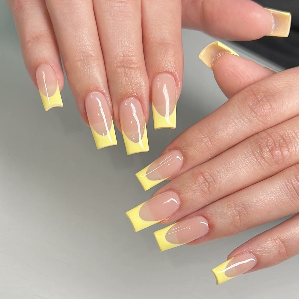 French Yellow Nails