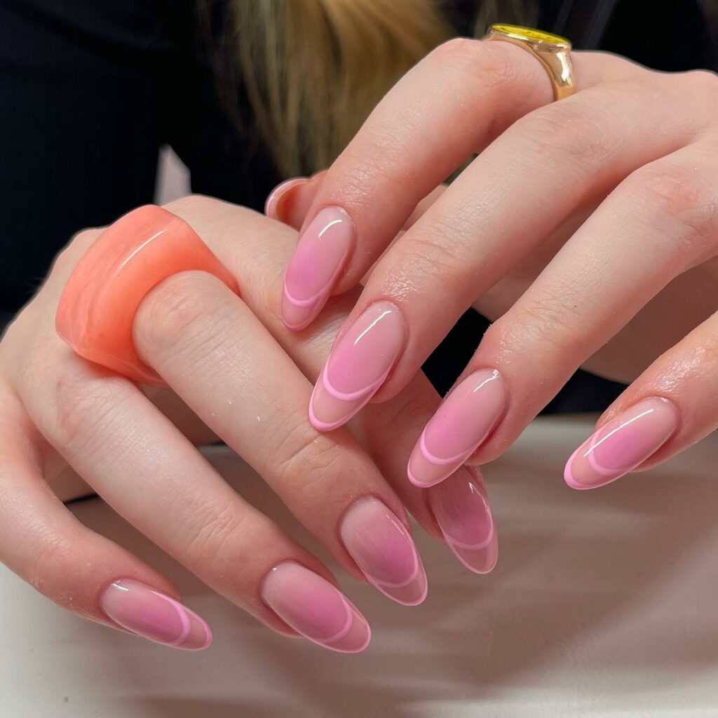 Blush french nails