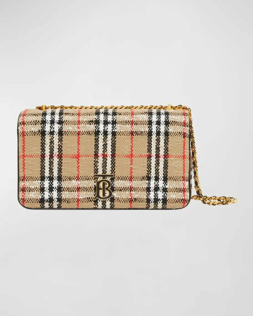 Burberry Lola Medium Vintage Check Boucle Crossbody Bag