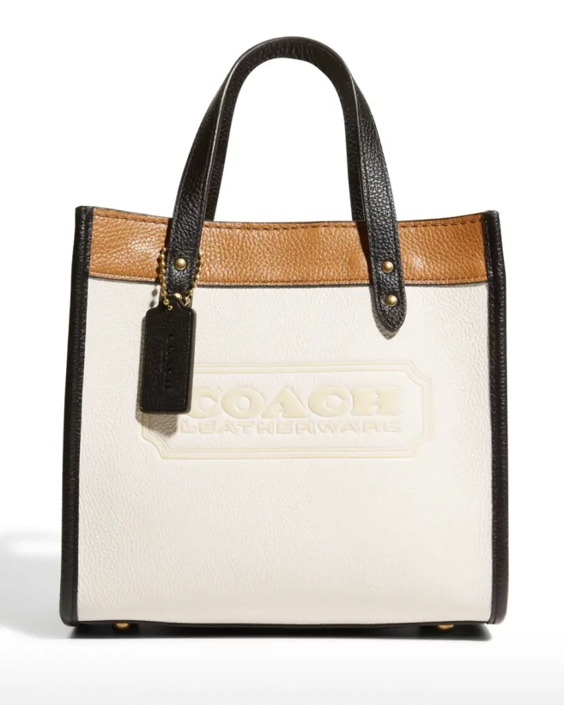 Coach Field 22 Colorblock Leather Logo Badge Tote Bag