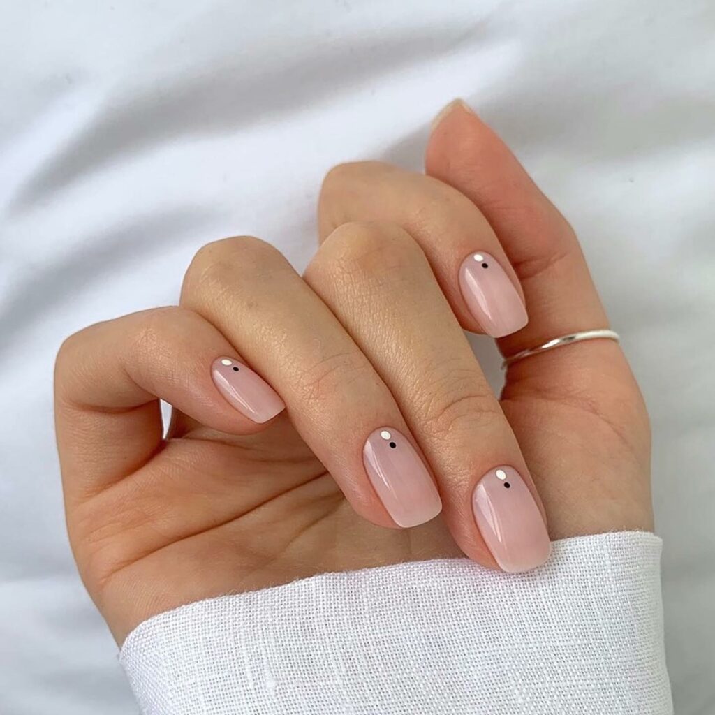 Dotted Nude Nails