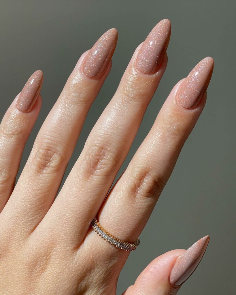 Holographic Nude Nails