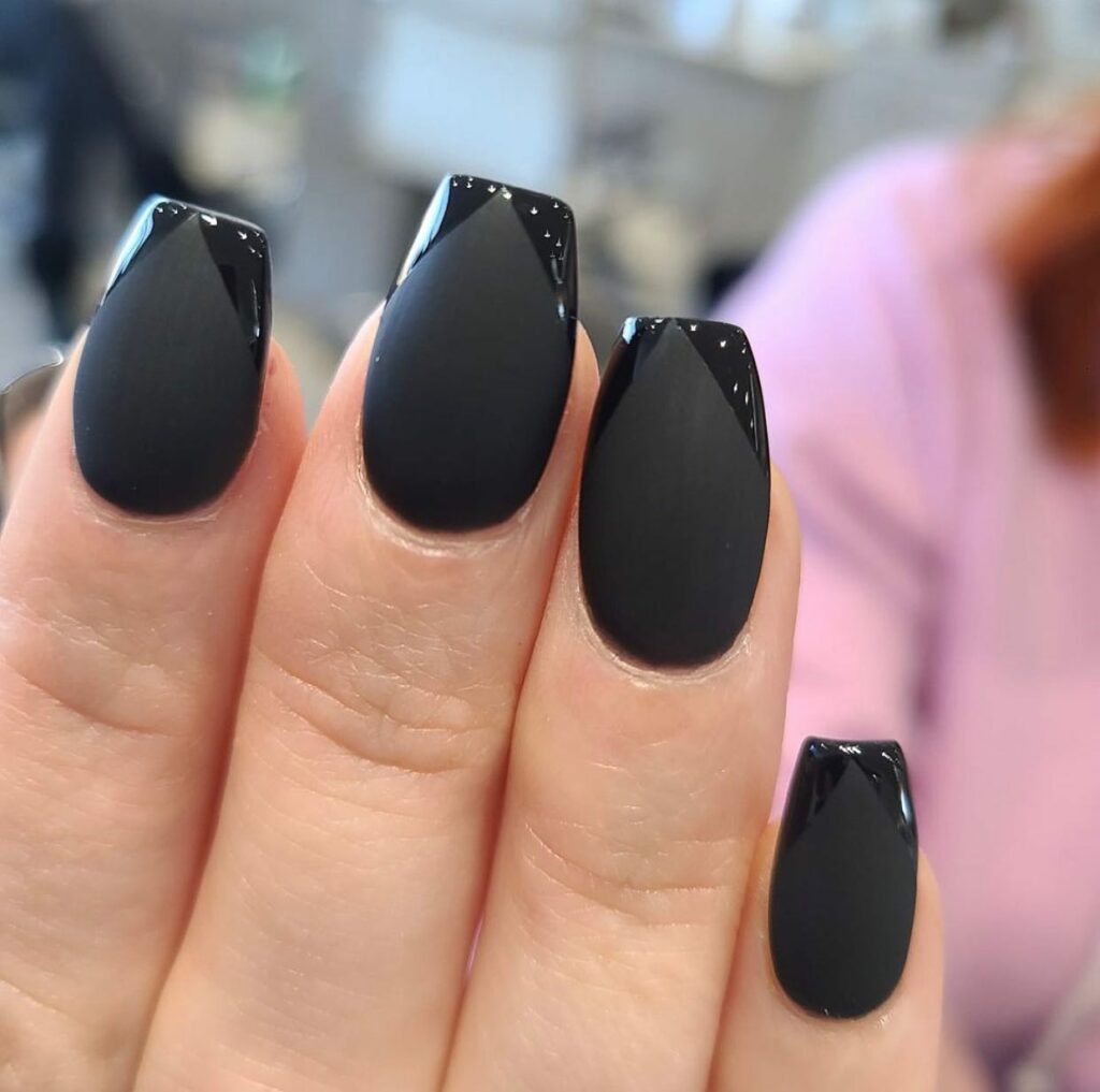 Matte Black acrylic nails