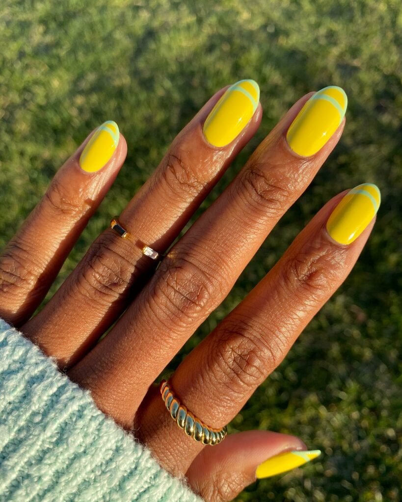 Double French Yellow Nails