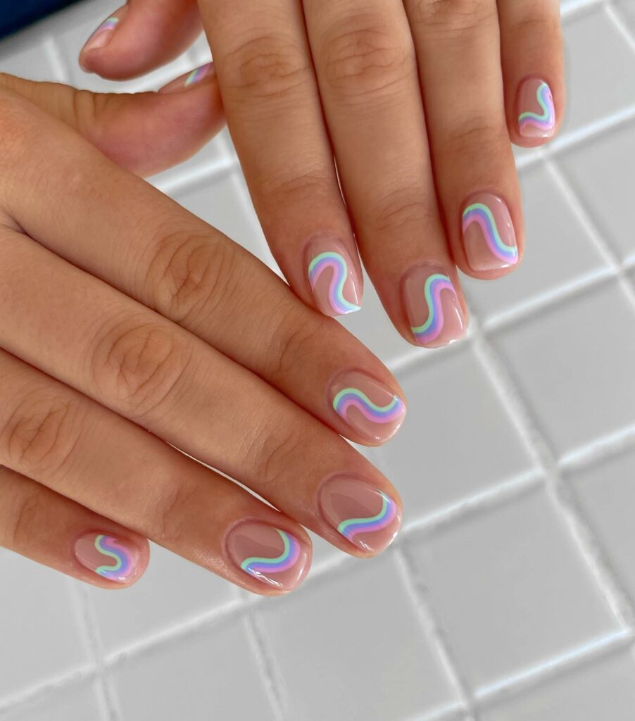 Pastel Stripe Nails