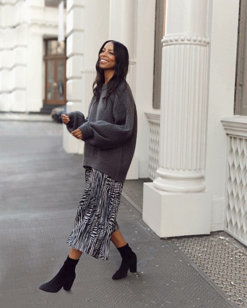 Sweater + full skirt