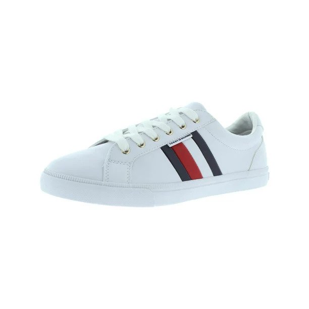 Tommy Hilfiger Womens Lightz Faux Leather Sneakers White 8.5 Medium