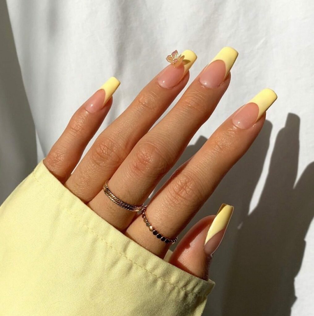 Refined French Yellow Nails