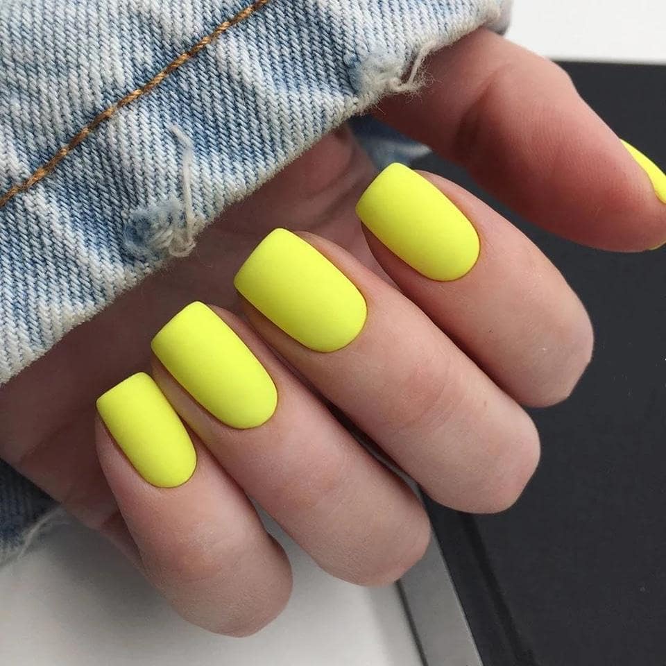 Sophisticated Matte Yellow Nails