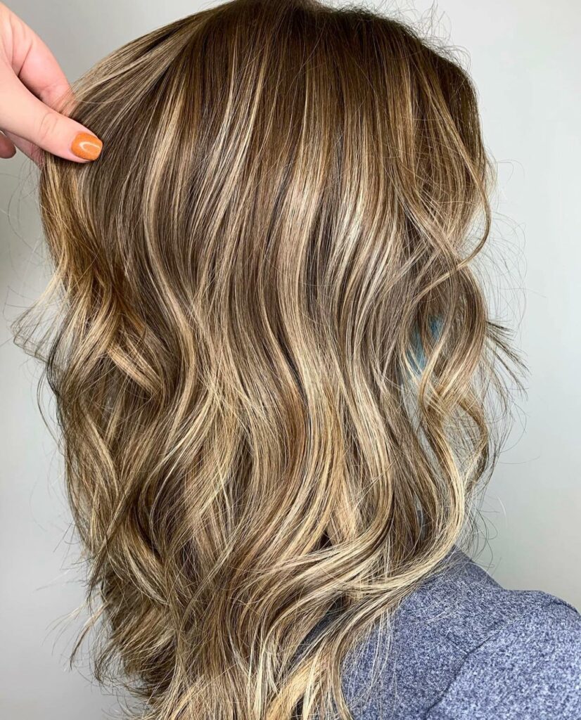 Light Brown with Honey Highlights