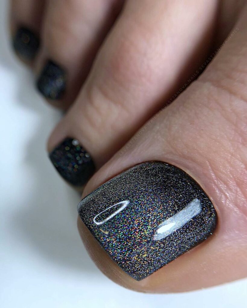 Glittery Black Polish