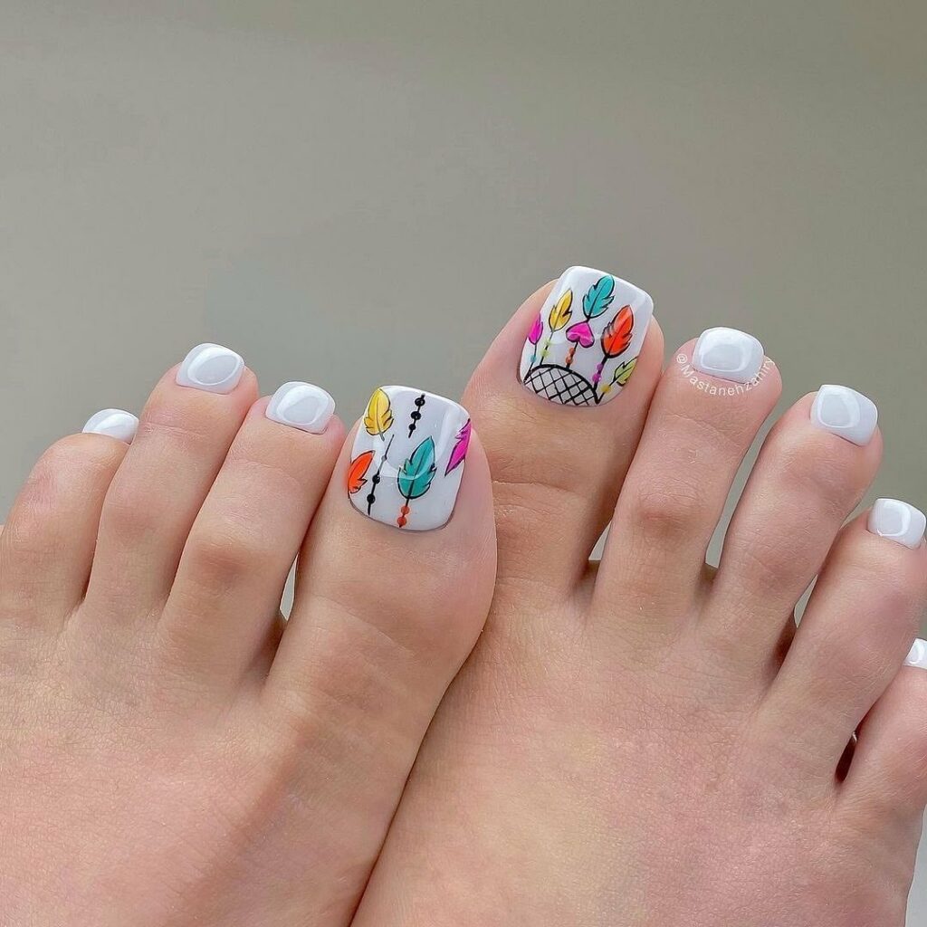 A Burst of Summer in Your Wedding Nail Art