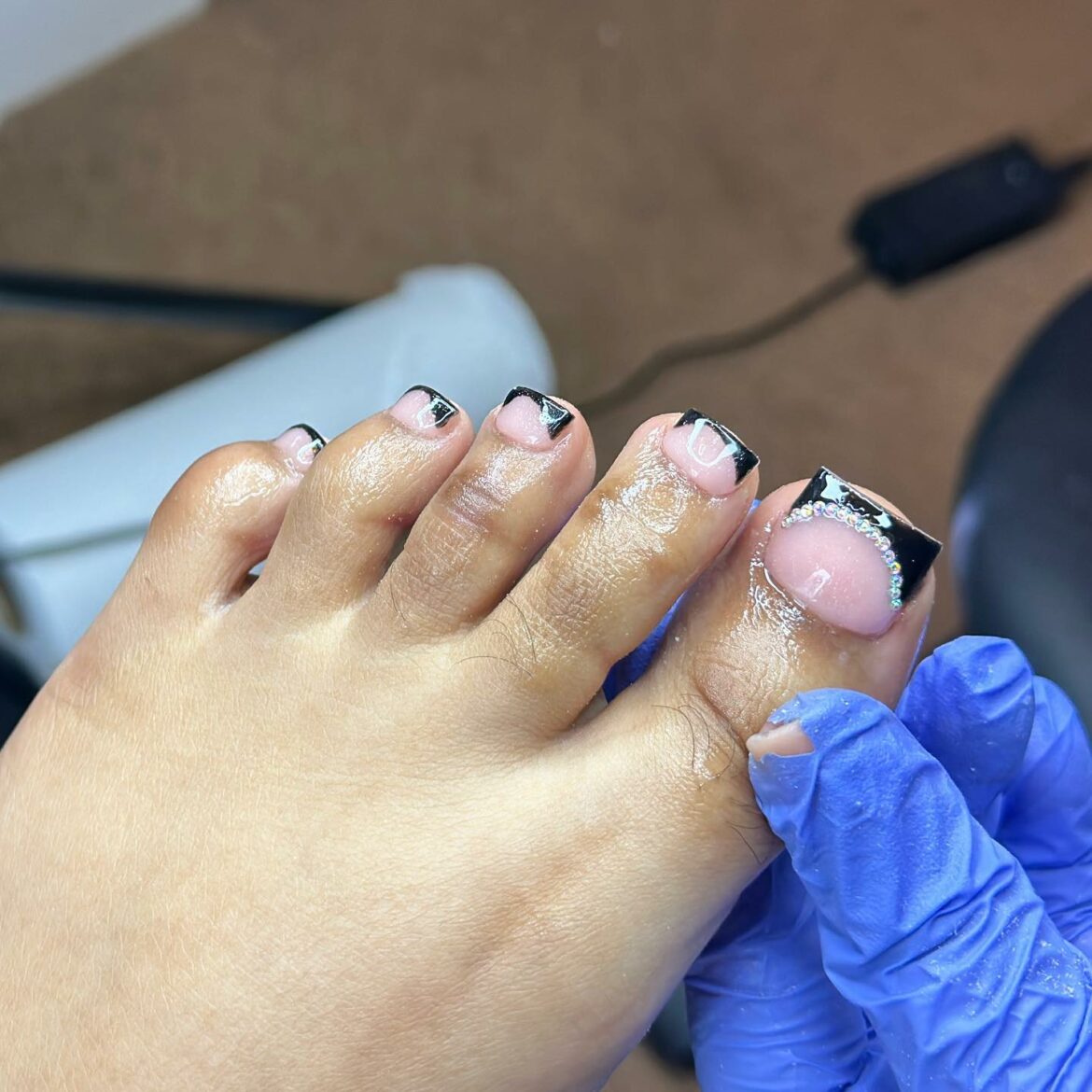 50 LATEST BLACK FRENCH PEDICURE IDEAS TO TRY IN 2024!