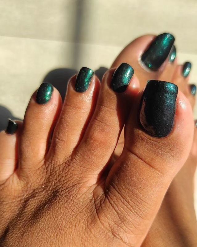 Bold Greens with a Glitter Twist