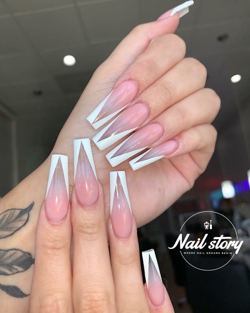 Acrylic Light Pink Ombre Nails