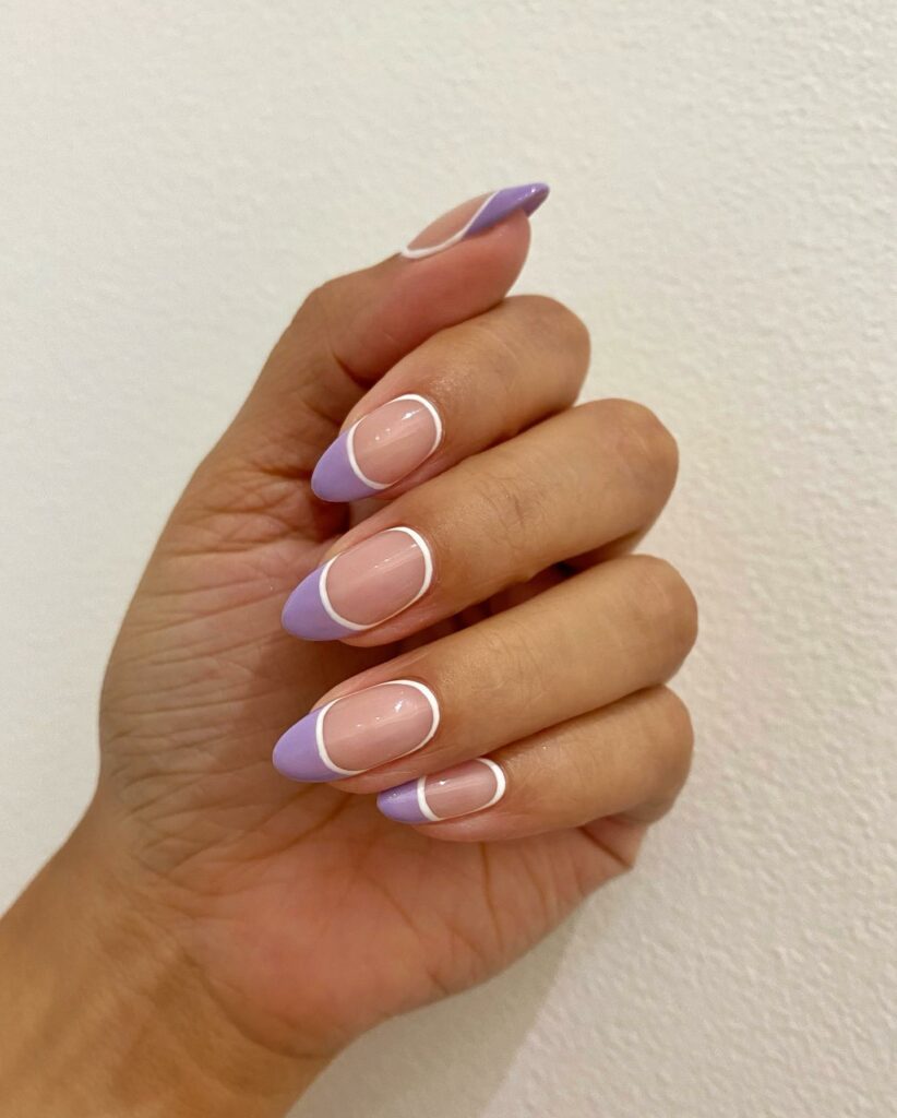 Blooming Lavender Tipped Nails