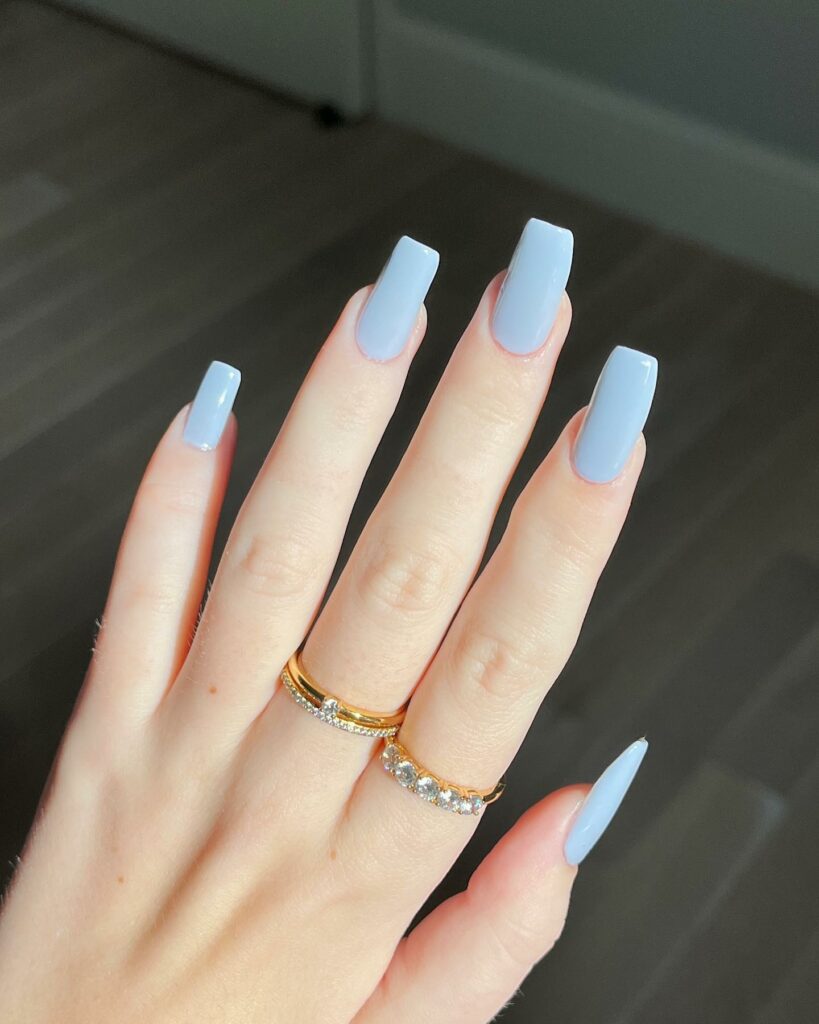 Blue and Natural wedding nails