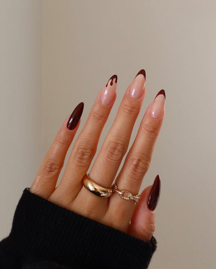 Timeless Brown French Nails