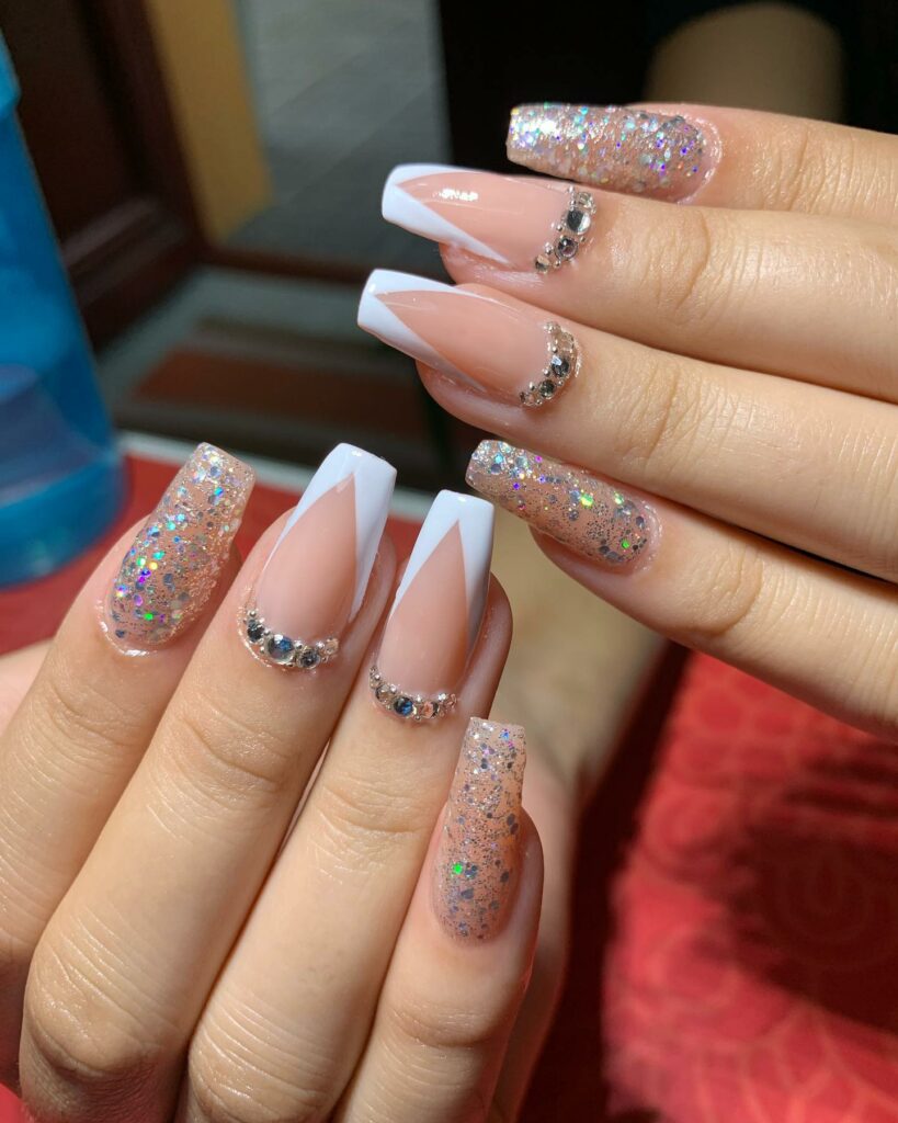 Caviar french ombre nails