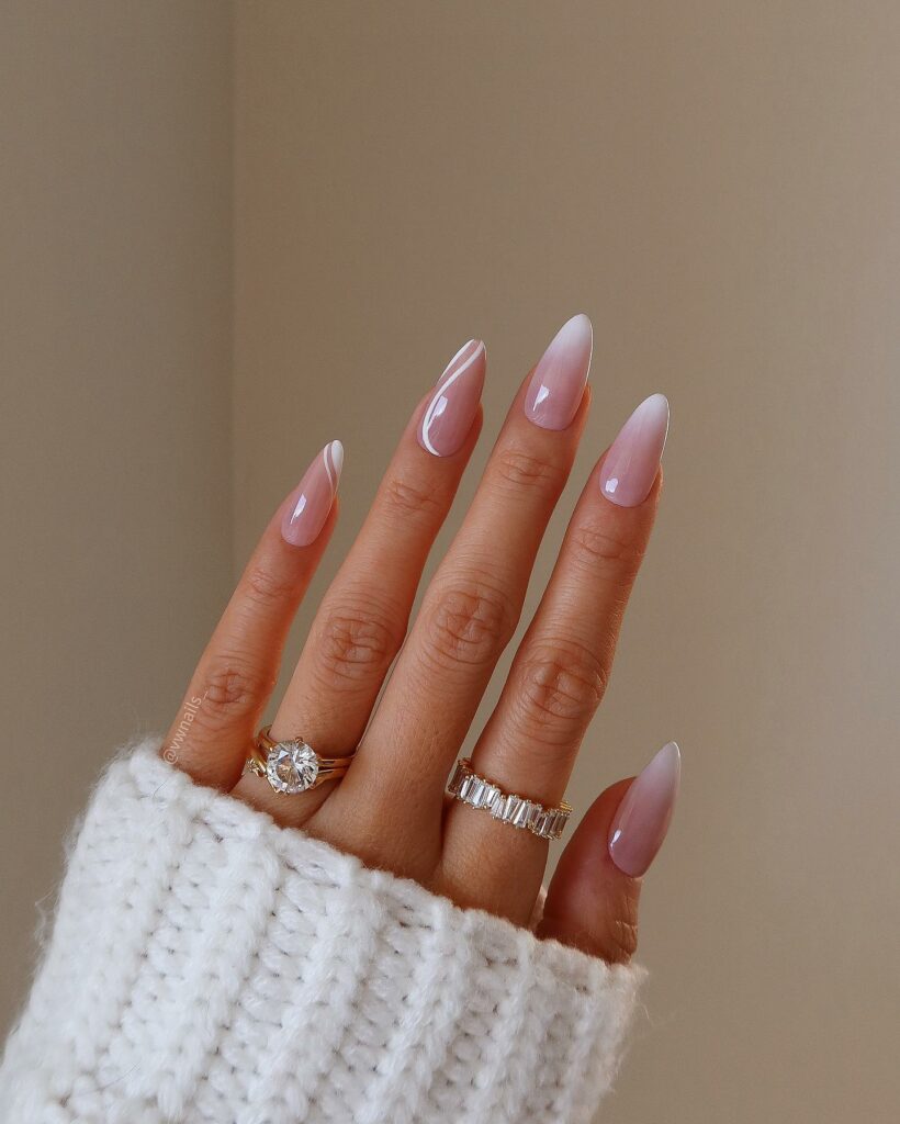 Celestial  white tip Nails