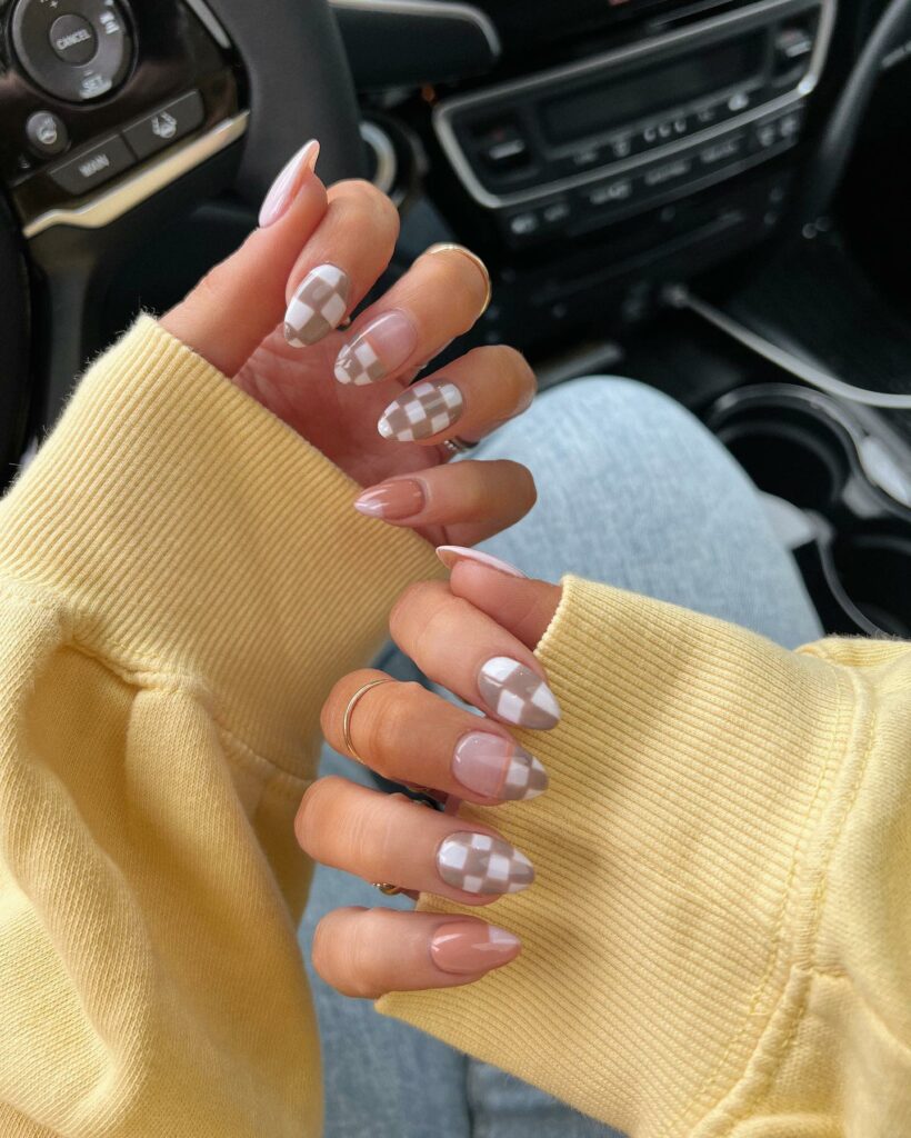 Checkerboard Chic nails