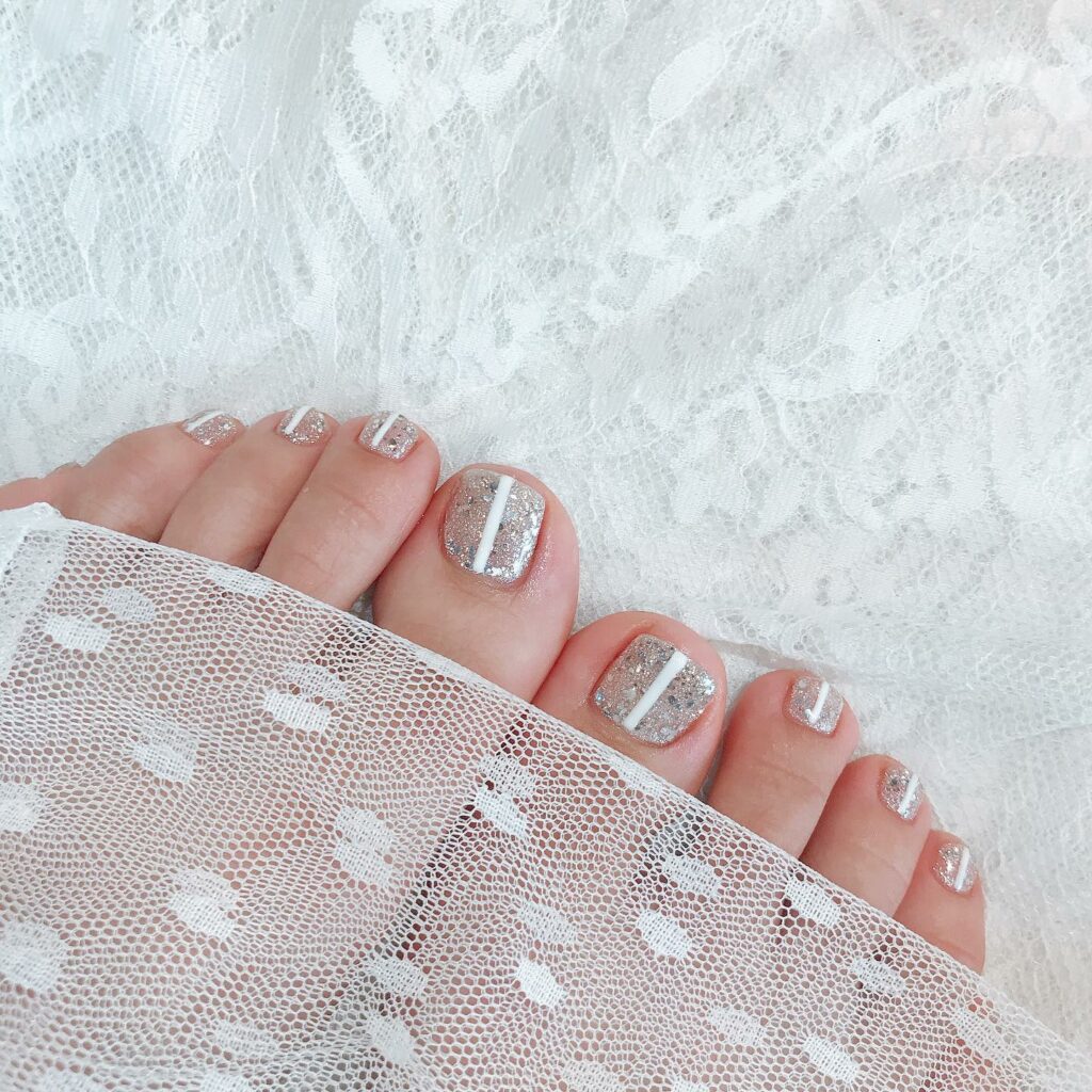 Crystal Clear pedicure nails