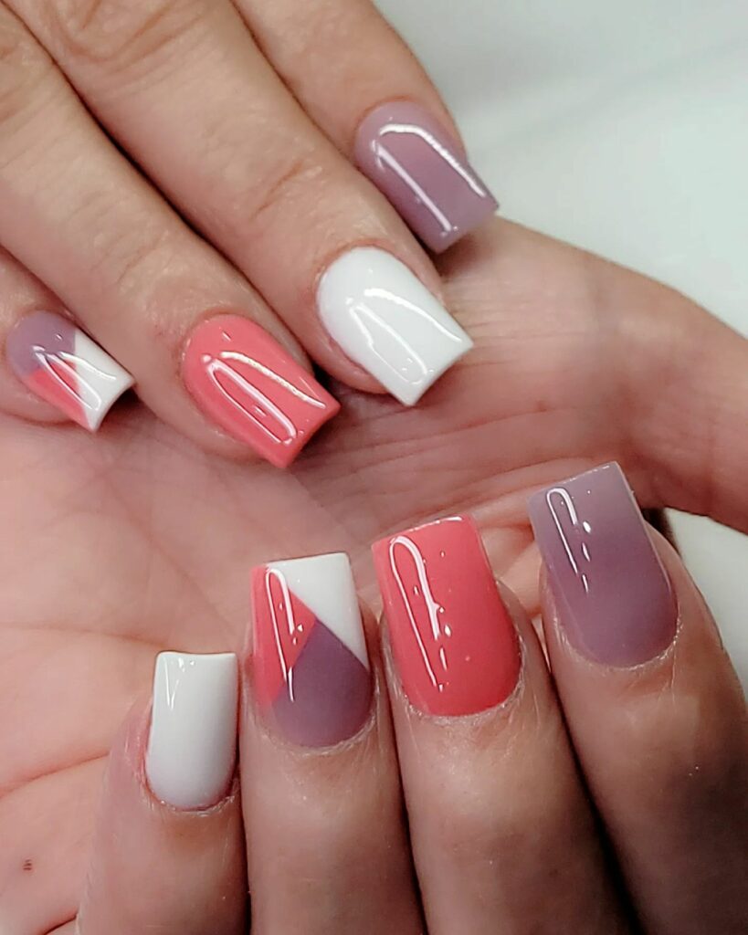 Cute and Colorful Short Acrylic Nails
