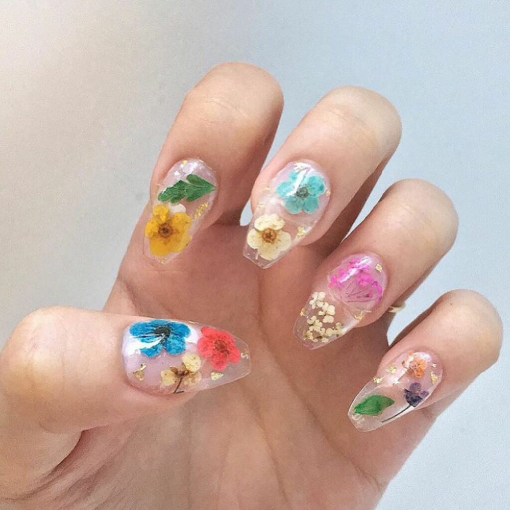 Floral Fantasy ballerina nails