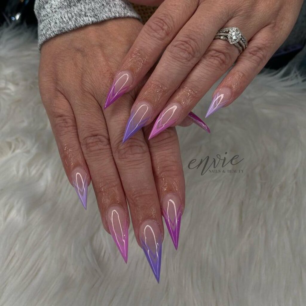 French Ombre Stiletto Nails