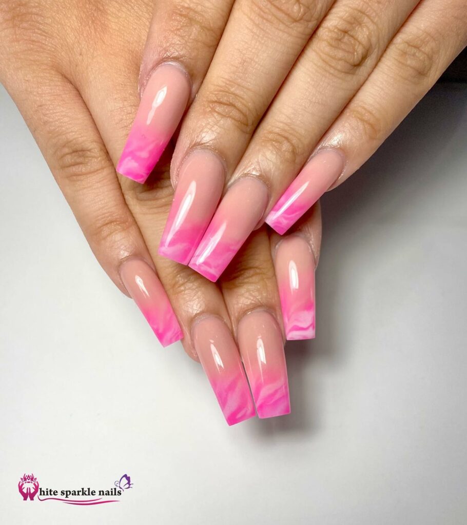 Romantic Blush Pink French Ombre Nails

