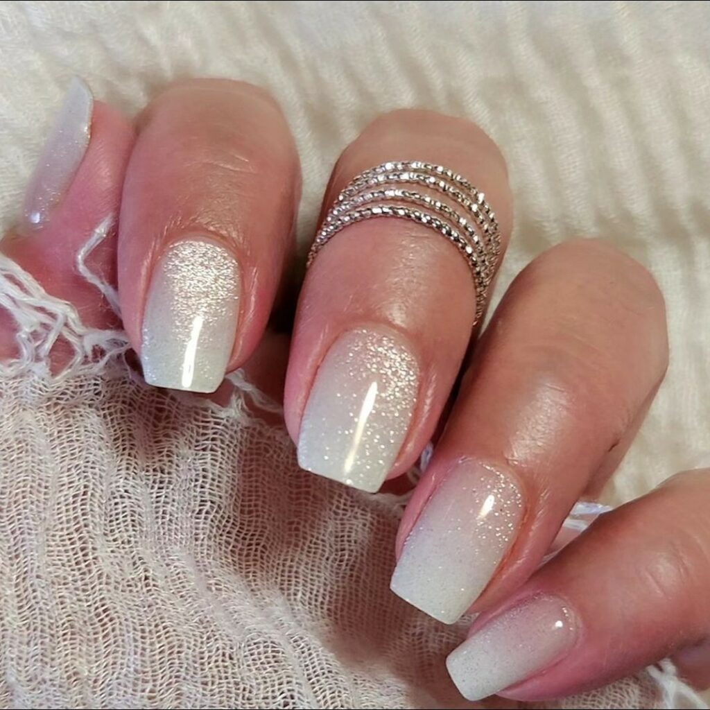 French Ombre with a Glam Accent Nail