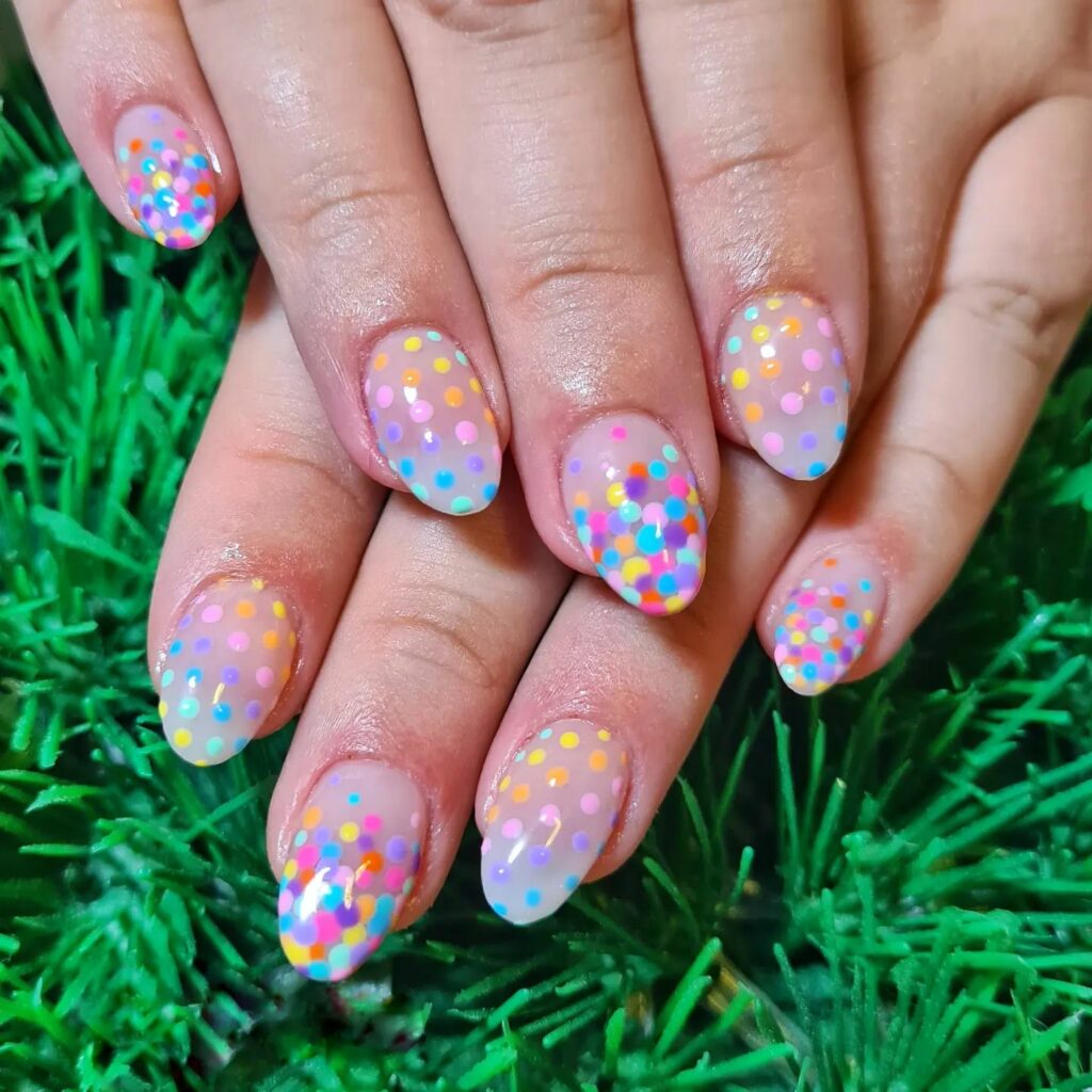 Fuchsia Pink and White with Rainbow Sprinkles