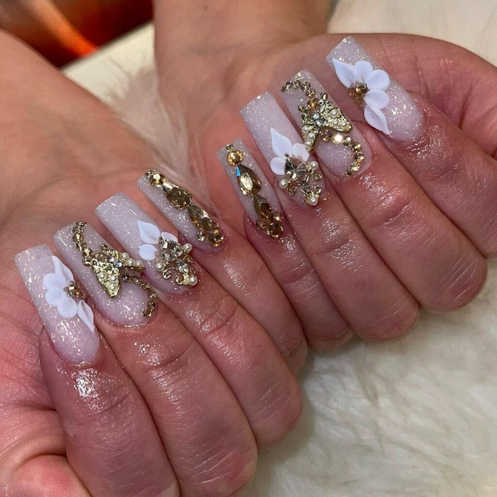 Gemstone Cutout Nails