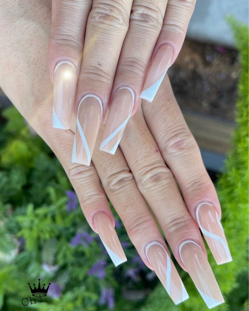 Geometric White Tips