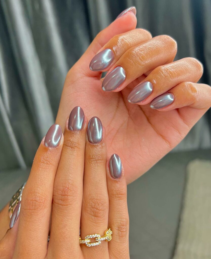 Glazed Donut blue ombre nails