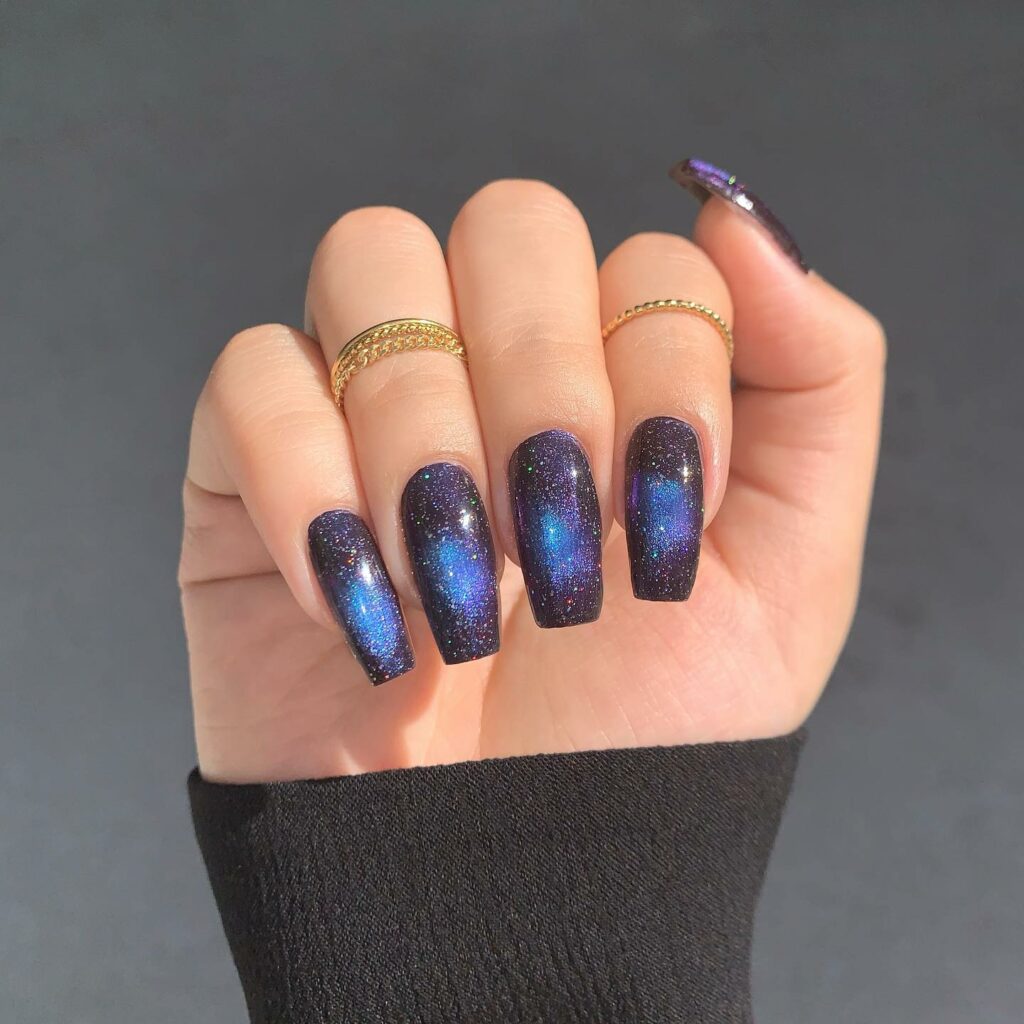 Glittery Galaxy Nails