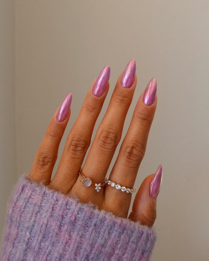 Delicate Charm of Pink Chrome Nails