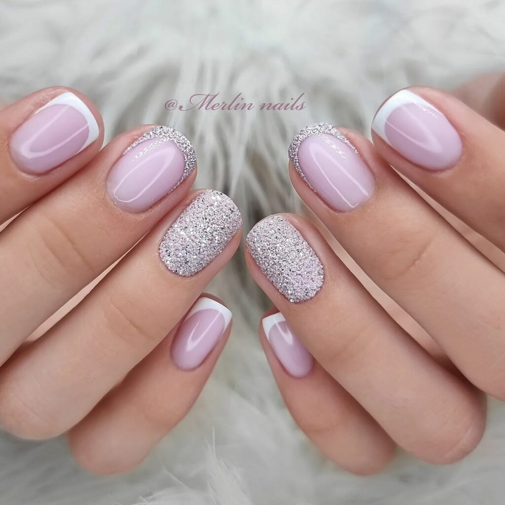 Gray and Pink Glitter