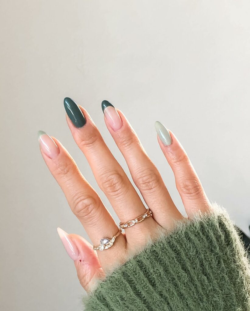 Green With Envy cat eye nails
