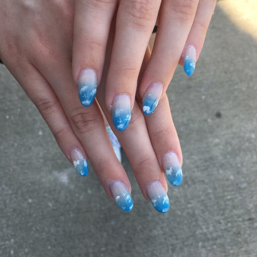 Head in the Clouds cat eye nails