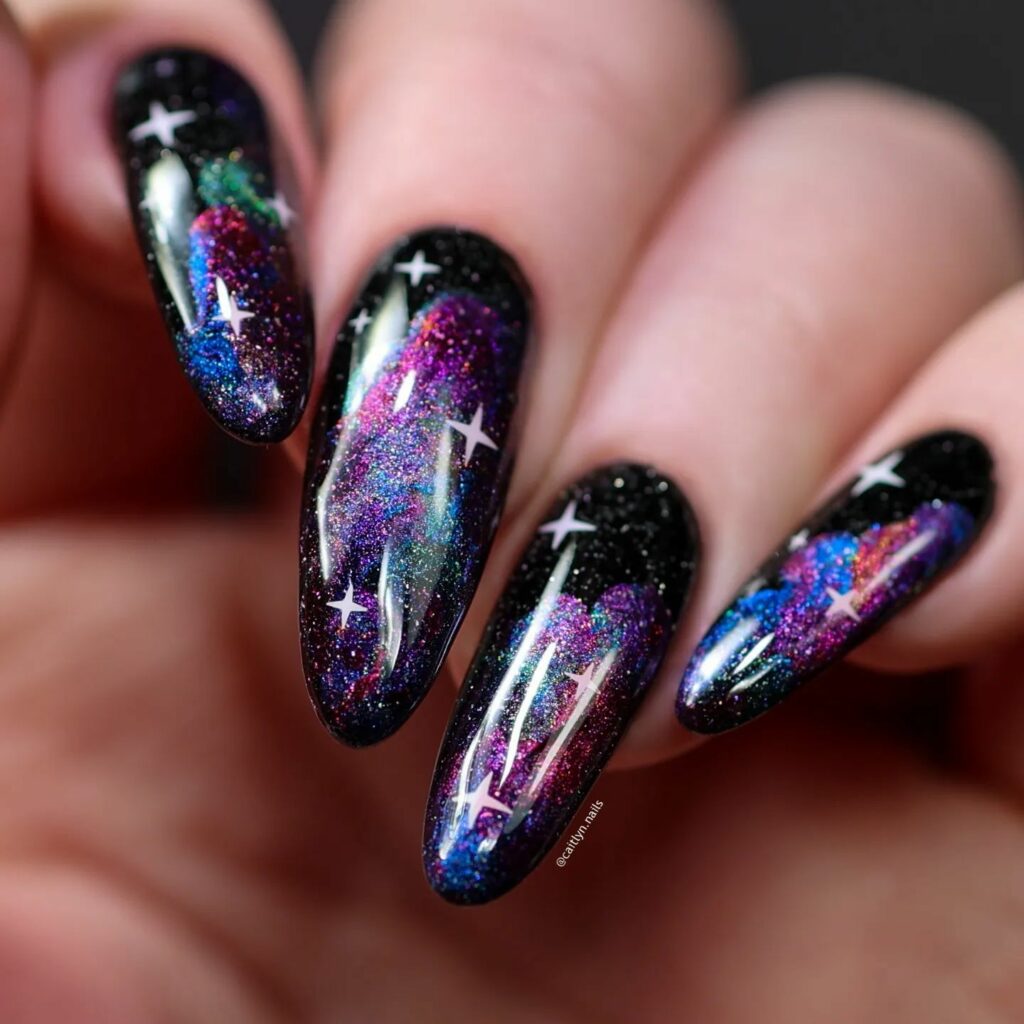 Holographic marble nails